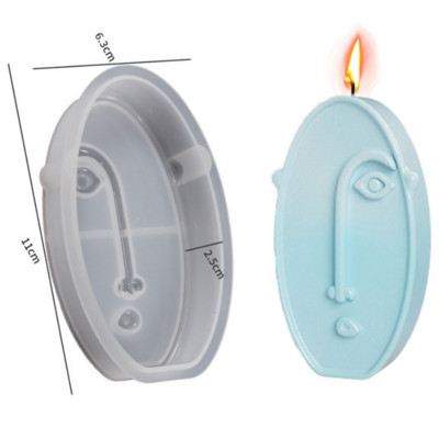 3D забавно изражение Силиконова форма за свещ Радост Гняв Лице Сапун Смола Инструмент за правене на гипс Цилиндър Форма за шоколад Начало Декор Подаръци