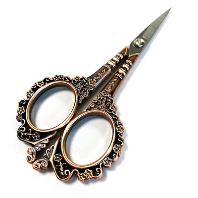 Väga ilusad roostevabast terasest antiikkäärid näputööks ja käsitööks Rose Gold käärid Kuldsed vintage paberikäärid