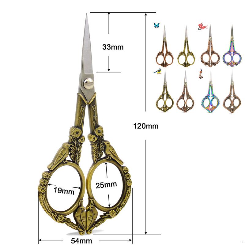 Väga ilusad roostevabast terasest antiikkäärid näputööks ja käsitööks Rose Gold käärid Kuldsed vintage paberikäärid