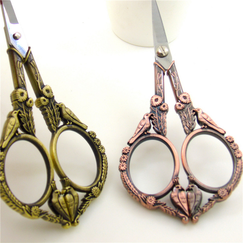 Väga ilusad roostevabast terasest antiikkäärid näputööks ja käsitööks Rose Gold käärid Kuldsed vintage paberikäärid