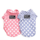 Zēnu suņu kaķu krekli ar rūtainu dizainu mājdzīvnieku kucēns pavasara/vasaras apģērbs, 6 izmēri