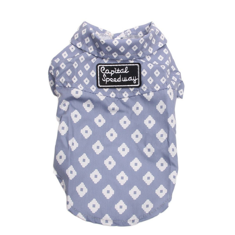 Zēnu suņu kaķu krekli ar rūtainu dizainu mājdzīvnieku kucēns pavasara/vasaras apģērbs, 6 izmēri