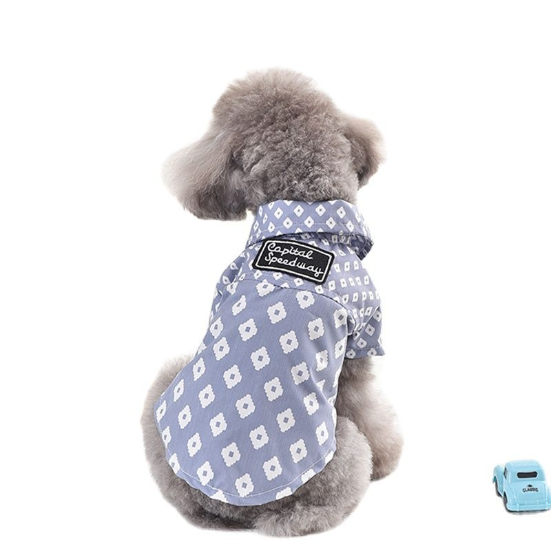 Zēnu suņu kaķu krekli ar rūtainu dizainu mājdzīvnieku kucēns pavasara/vasaras apģērbs, 6 izmēri