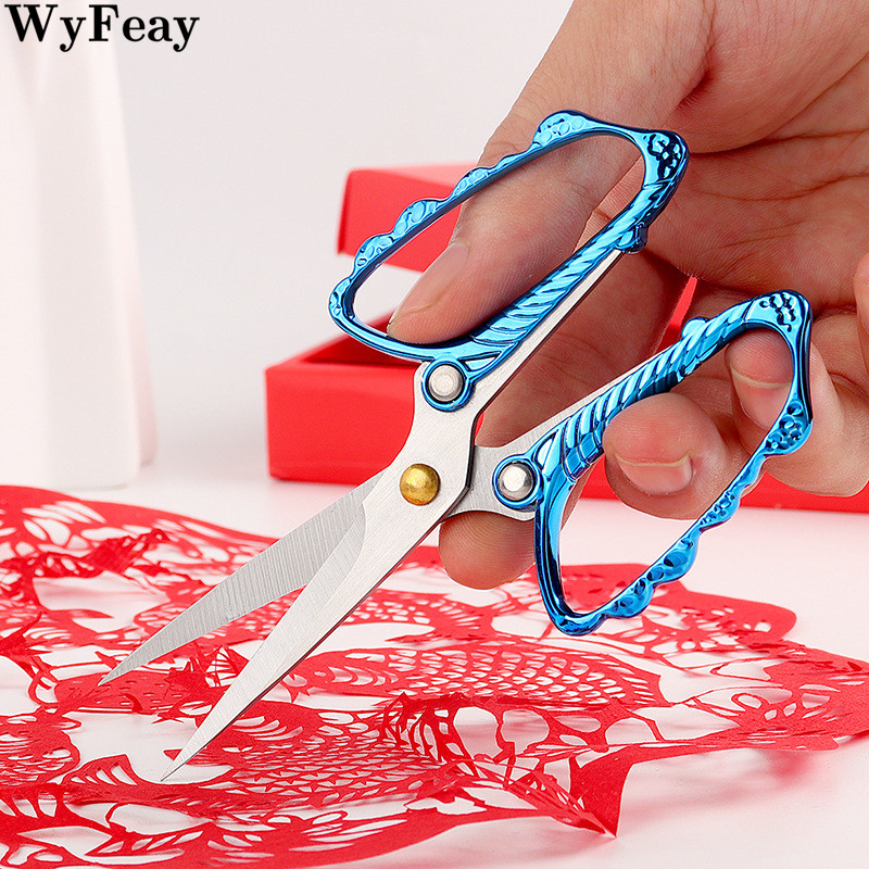 Retro roostevabast terasest õmblemine Ristpistes vintage käärid kangalõikur tikandid rätsep DIY niit käärid näputöö käärid