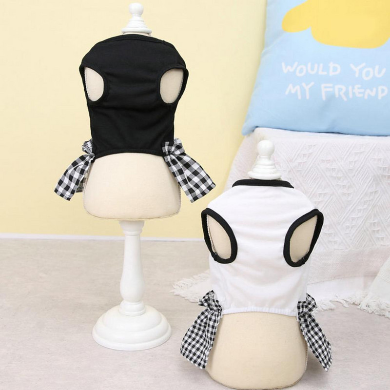 Mājdzīvnieku kleita ar apaļu kaklu Apburoša mājdzīvnieku princeses kleita Mīksta mazgājama režģa savienošana bez piedurknēm mājdzīvnieku suņu kleita Apģērbi mājdzīvnieku piederumi