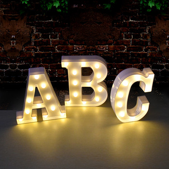 Διακοσμητικά Γράμματα Αλφάβητο Γράμμα LED Φωτιστικά Φωτεινή Αριθμός Διακόσμηση Φωτιστικό Νυχτερινής Μπαταρίας Διακόσμηση κρεβατοκάμαρας μωρού για πάρτι.