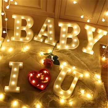 16/22 см 26 буквени цифри Светла сватбена декорация Baby Shower Ден на Свети Валентин Честит рожден ден Декорация за парти от пластмасов материал.