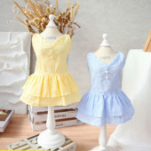 Vasaras kleita mājdzīvniekam suņiem Kokvilnas mīksta kaķa suņa svārki mazs suns Princeses kleita Mājdzīvnieka dzimšanas dienas kāzu aksesuāri suņu apģērbi