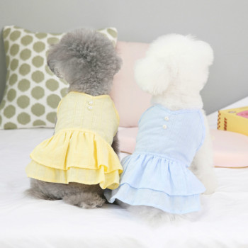Лятна рокля за куче за домашни любимци Памучна мека пола за куче за котки Малко куче Рокля за принцеса Сватбени аксесоари за рожден ден на домашни любимци дрехи за кучета