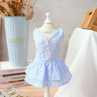 Vasaras kleita mājdzīvniekam suņiem Kokvilnas mīksta kaķa suņa svārki mazs suns Princeses kleita Mājdzīvnieka dzimšanas dienas kāzu aksesuāri suņu apģērbi