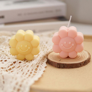 Sun Face Flower Shape Mold Candle Wax Mold DIY Smiling Soap Model Molds Candle Making Supplies