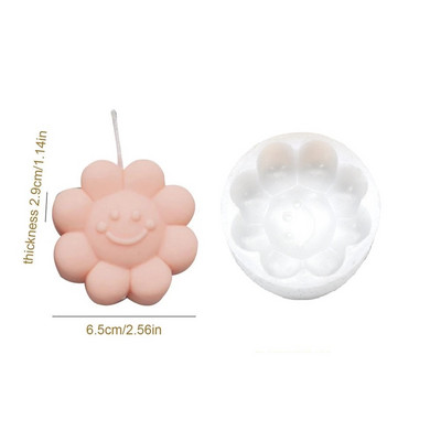 Päikesenäo lillekujuline vorm küünla vaha vorm DIY naeratav seep mudel vormid küünalde valmistamise tarvikud