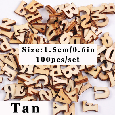 100 tk puidust numbrid Inglise tähestikud Beebi alushariduse õppevahend Scrapbooking Puit DIY tähed Käsitöö kaunistus