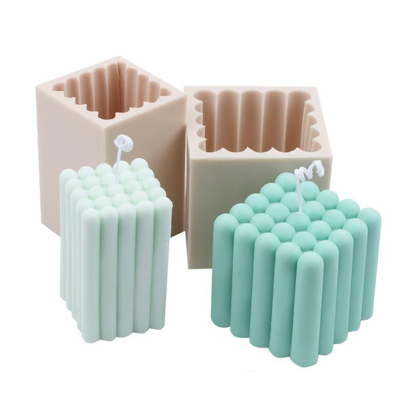 Jauna ģeometriskā cilindra silikona sveču veidne 3D abstraktu pirkstu sveču izgatavošanas komplekts DIY roku darbs ģipša sveķu ziepju izgatavošanas rīki