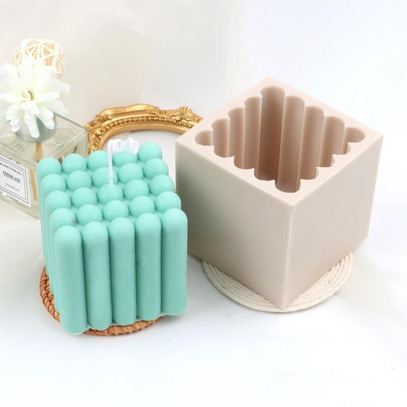Jauna ģeometriskā cilindra silikona sveču veidne 3D abstraktu pirkstu sveču izgatavošanas komplekts DIY roku darbs ģipša sveķu ziepju izgatavošanas rīki