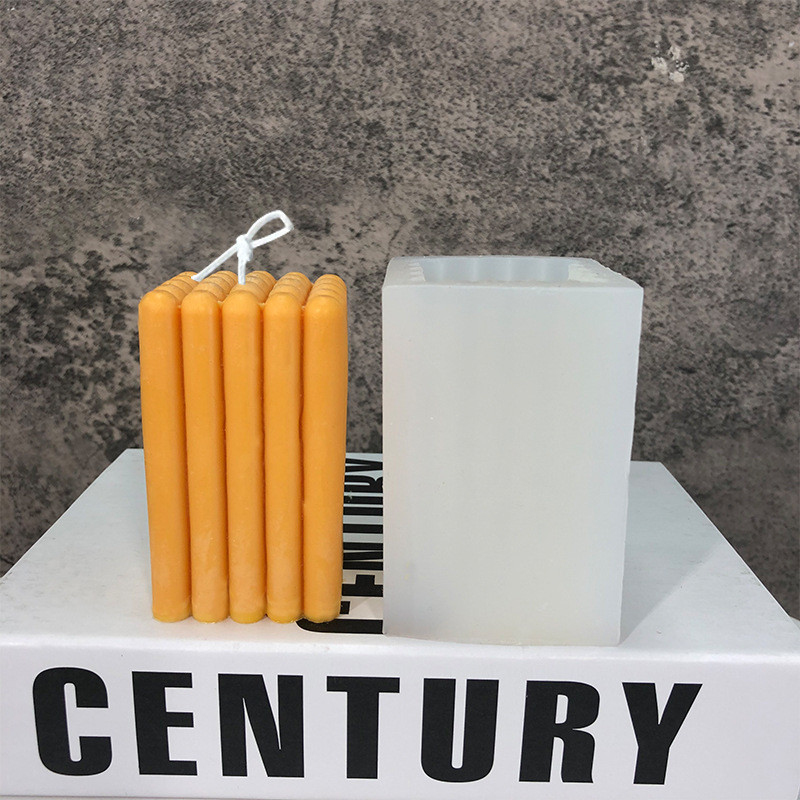 Jauna ģeometriskā cilindra silikona sveču veidne 3D abstraktu pirkstu sveču izgatavošanas komplekts DIY roku darbs ģipša sveķu ziepju izgatavošanas rīki