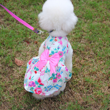 Πολύχρωμο φιόγκο Σχέδιο για κατοικίδια Ένδυση για σκύλους Φόρεμα για γάτα κουτάβι Φούστα σκυλιών Ρούχα για μικρά σκυλιά Φορέματα Floral πριγκίπισσα αμάνικα φούστες