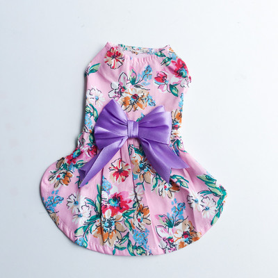 Mitmevärviline vibu disain Lemmikloomarõivad Koera Kassi Kleit Kutsika Seelik Koerariided Väikestele Koertele Kleidid Lillelised printsessi Varrukateta Seelikud