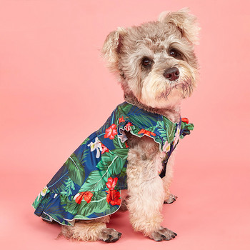 Корейска версия на тиранти Cherry Puppy Дишаща жилетка за домашни любимци Летни дрехи с плодове Теди Cool Отворена риза Модни дрехи за кучета