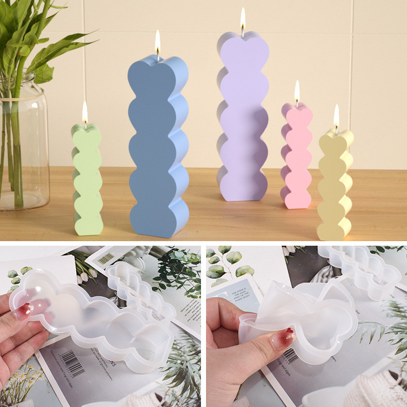 Kraušanas mīlestība silikona sveču veidne DIY sirds ziepju sveķu ģipsis, rīks ledus šokolādes veidnes mājas dekors Valentīna dienas dāvanas