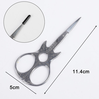 1Gb Izturīgs nerūsējošais tērauds Vintage klasiskās izšūšanas šķēres nagu mākslas ģitāras formas šķēres griezēji stila rīki