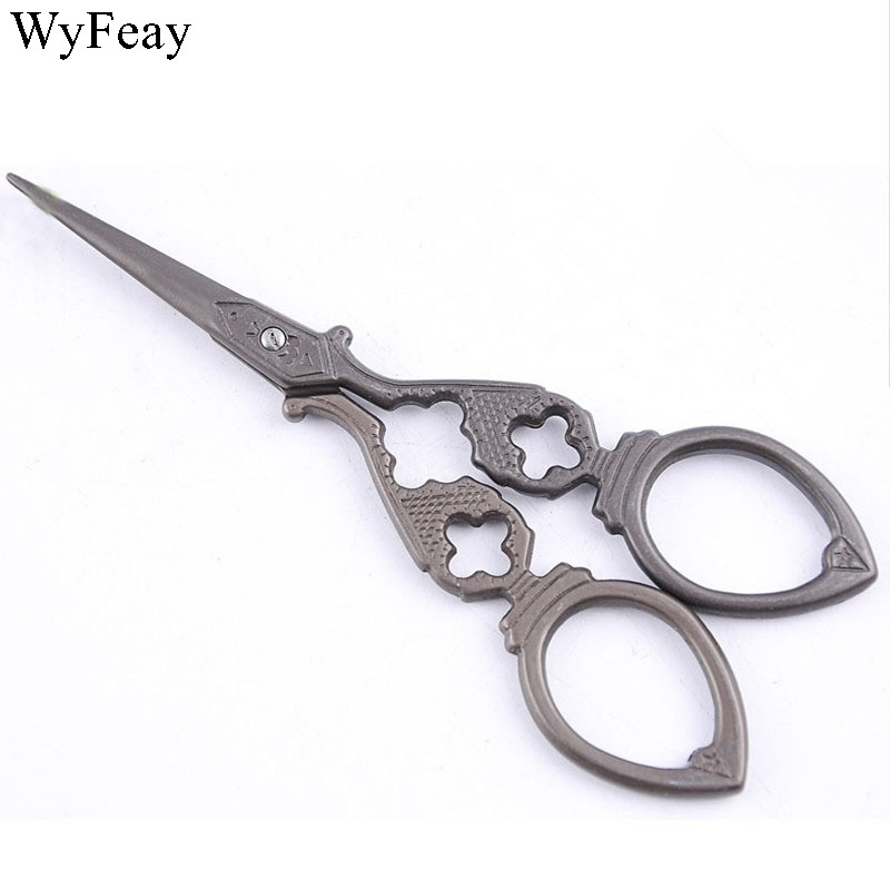 1 gab. Nerūsējošais tērauds Eiropas rokdarbu izšuvumi Antikvariāts Retro klasisks Vintage ziedu drēbnieks Šķēres šūšanas šķēres DIY instrumenti