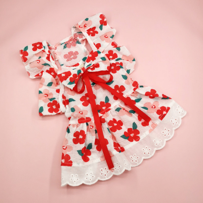 Maza kleita sunim Pavasaris Vasaras Kaķis Mode Princese Svārki Mājdzīvnieks Ziedu Mežģīņu krekls Kucēns Jauki Iejūgs Jorkšīras Pomerānijas Čivava