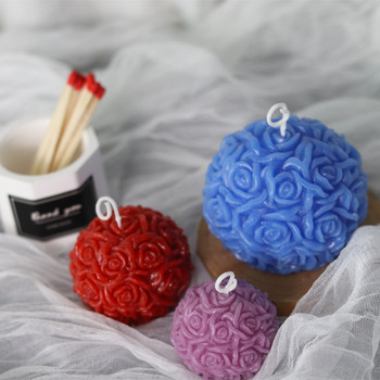 Множество стилове на цветна топка Силиконова форма за свещи Направи си сам ръчно изработен ароматен сапун, смола, мазилка, шоколадови занаяти, форми за домашен сватбен декор