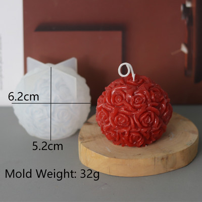 Множество стилове на цветна топка Силиконова форма за свещи Направи си сам ръчно изработен ароматен сапун, смола, мазилка, шоколадови занаяти, форми за домашен сватбен декор