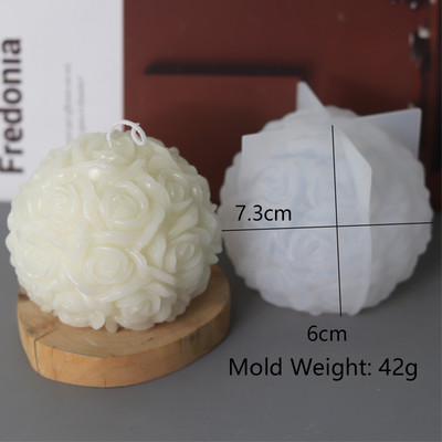 Множество стилове на цветна топка Силиконова форма за свещи Направи си сам ръчно изработен ароматен сапун, смола, мазилка, шоколадови занаяти, форми за домашен сватбен декор