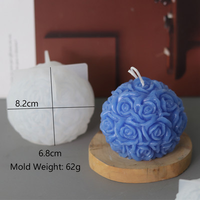 Множество стилове на цветна топка Силиконова форма за свещи Направи си сам ръчно изработен ароматен сапун, смола, мазилка, шоколадови занаяти, форми за домашен сватбен декор