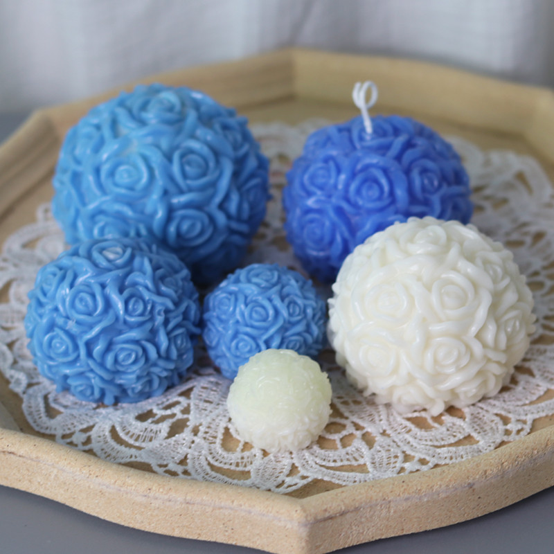 Множество стилове на цветна топка Силиконова форма за свещи Направи си сам ръчно изработен ароматен сапун, смола, мазилка, шоколадови занаяти, форми за домашен сватбен декор