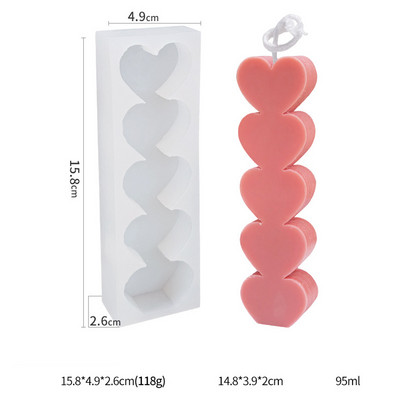 Širdies formos kvapni žvakė silikoninė forma mėgėjams rankų darbo dovanų aromato žvakių muilo putėsiai šokolado įpurškimo formos namų dekoras
