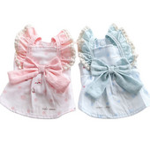 Koerte ja kasside kleit seelik pits ja vibu disain lemmiklooma kutsika kevad/suveriided 2 värvi