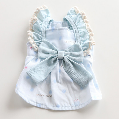 Koerte ja kasside kleit seelik pits ja vibu disain lemmiklooma kutsika kevad/suveriided 2 värvi