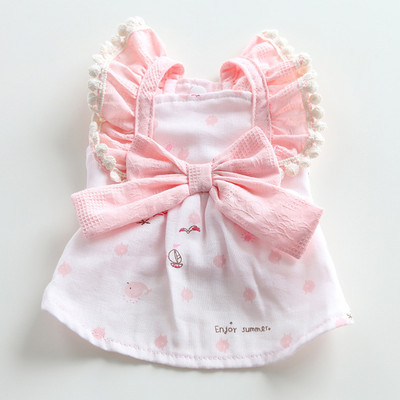 Koerte ja kasside kleit seelik pits ja vibu disain lemmiklooma kutsika kevad/suveriided 2 värvi