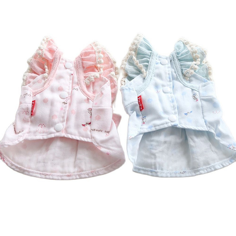 Koerte ja kasside kleit seelik pits ja vibu disain lemmiklooma kutsika kevad/suveriided 2 värvi