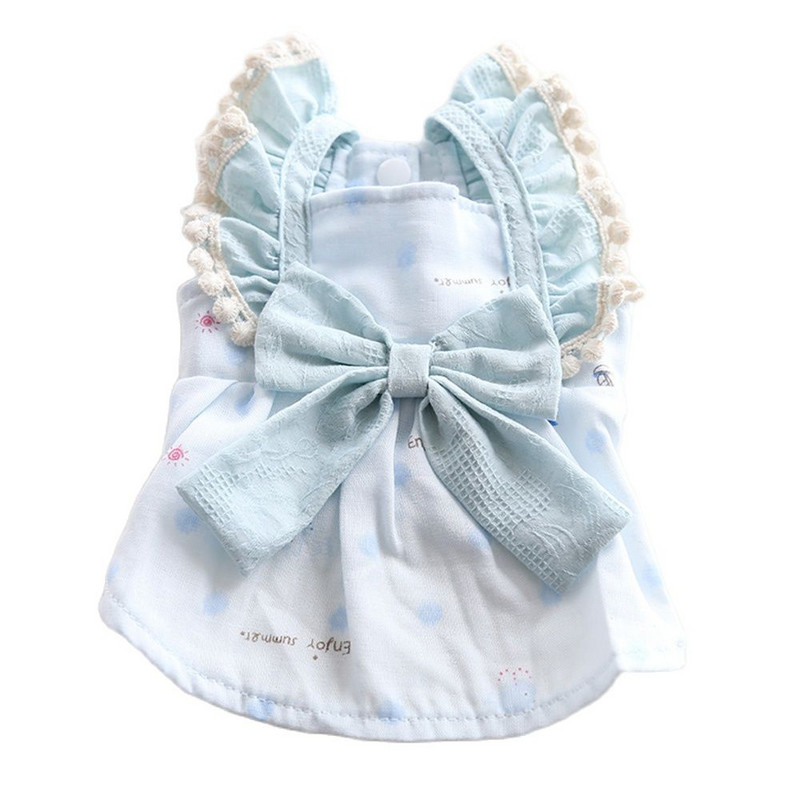 Koerte ja kasside kleit seelik pits ja vibu disain lemmiklooma kutsika kevad/suveriided 2 värvi