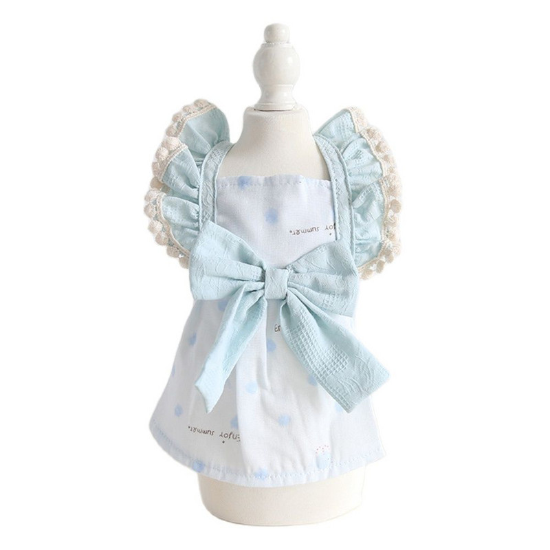 Koerte ja kasside kleit seelik pits ja vibu disain lemmiklooma kutsika kevad/suveriided 2 värvi