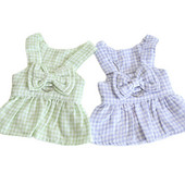 Suņu un kaķu kleita, svārki, mazi rūtaini un lieli loki