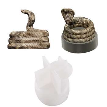 Направи си сам Свещник Cobra Форма от епоксидна смола Свещник във формата на змия Буркани за правене на свещи Силиконова форма Занаятчийски консумативи Домашен декор