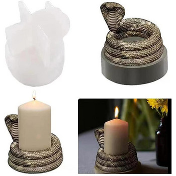 DIY Cobra Candlestick Epoxy Resin Mold Snake Shaped Candle Holder Βάζα κατασκευής κεριών σιλικόνης Mold Craft Supplies Διακόσμηση σπιτιού