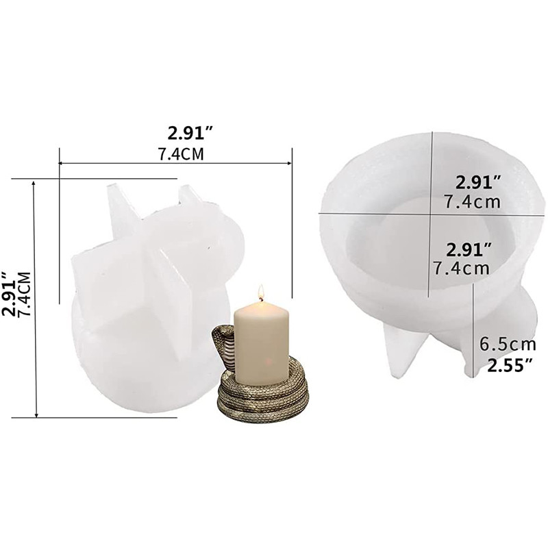 DIY Cobra svečturis epoksīda sveķu pelējuma čūskas formas sveču turētājs sveču izgatavošanas burkas Silikona veidņu amatniecības piederumi mājas dekorēšanai