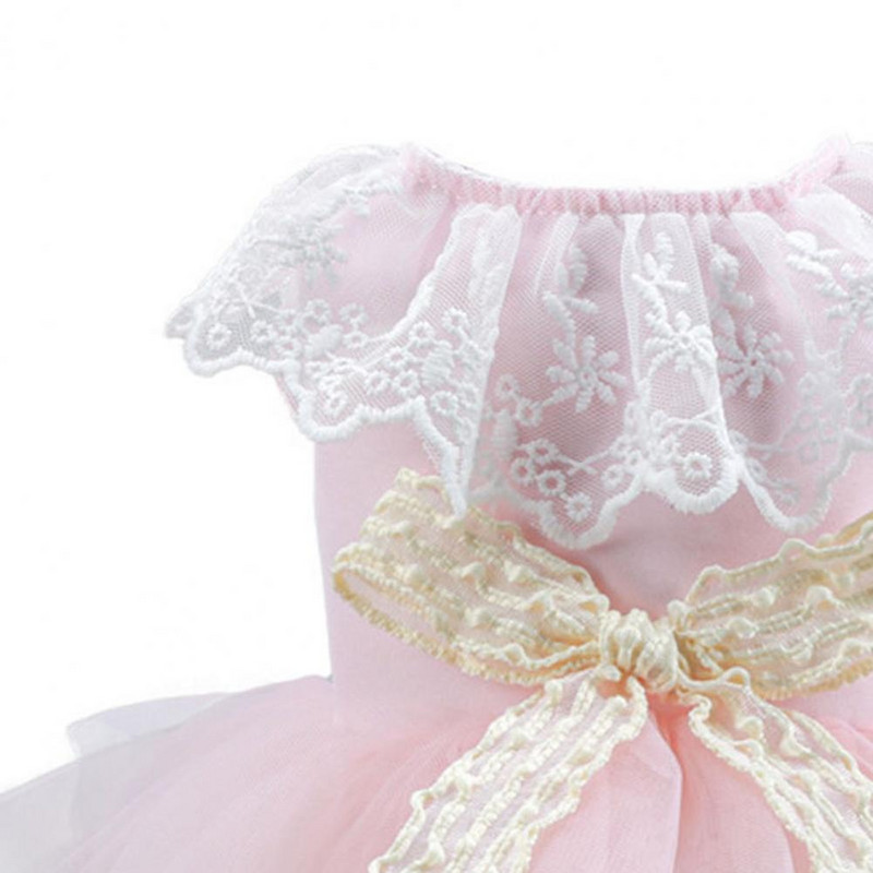 Tikandid pitskrae kassipoegade kleit pits-up-kikisõlmega Dekoratsiooniga lemmikloomakleit pleekimata armas kass-koera printsess tüll-kandiga kleit lemmikloomatarbed