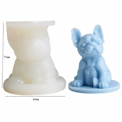 DIY buldog alusega silikoonküünla vormiga kutsika seebi vaigu krohvi valmistamise komplekt loomajää šokolaadi tarretisest vormi koogi kaunistus kingitused