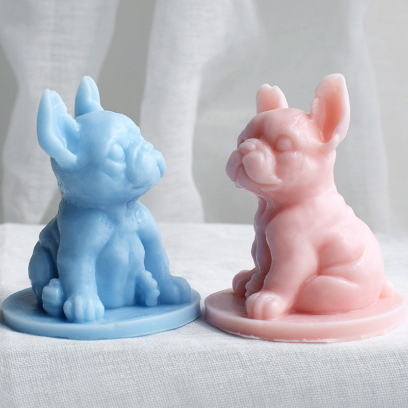 DIY buldog alusega silikoonküünla vormiga kutsika seebi vaigu krohvi valmistamise komplekt loomajää šokolaadi tarretisest vormi koogi kaunistus kingitused