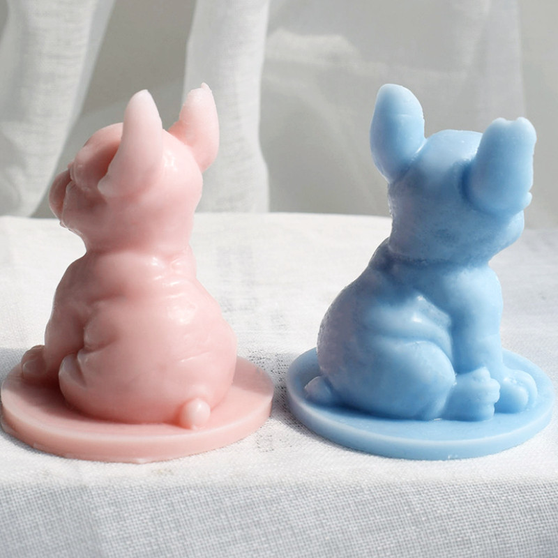 DIY buldog alusega silikoonküünla vormiga kutsika seebi vaigu krohvi valmistamise komplekt loomajää šokolaadi tarretisest vormi koogi kaunistus kingitused