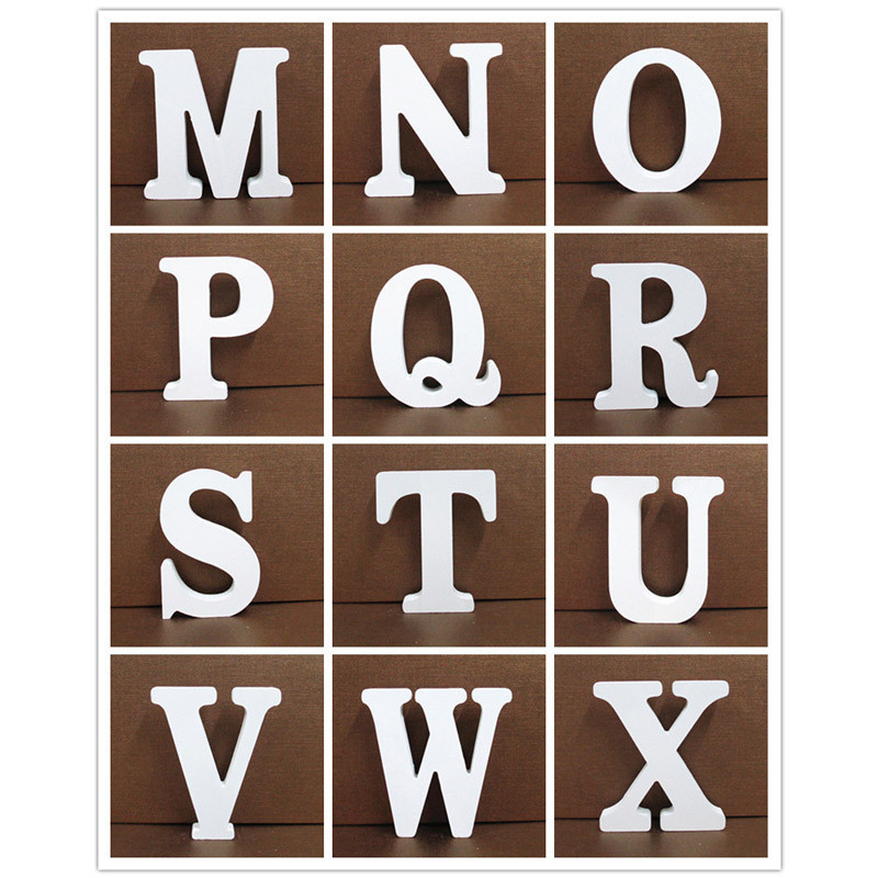 1 τεμ 15 εκ. Λευκό Ξύλινο γράμμα Αγγλικό Αλφάβητο DIY Προσωποποιημένο όνομα Σχέδιο Art Craft Ελεύθερη Καρδιά Γαμήλια διακόσμηση σπιτιού