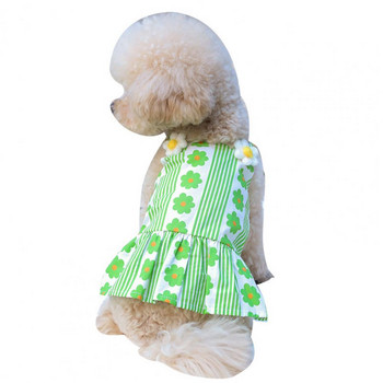 Φόρεμα σκύλου με λουλουδένια αγκράφα με κουμπιά Ζωντανό γιλέκο για κατοικίδια, αμάνικα ρούχα για το καλοκαίρι