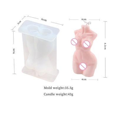 Αφηρημένο καλούπι κεριών σιλικόνης ανθρώπινου σώματος 3D Καλούπι Ρητίνης Άνδρας Γυναίκα DIY Home Αρωματικό Κερί Κατασκευής Προμήθειες Καλούπι κεριών